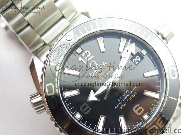 0116 Planet Ocean 39.5mm Black Ceramic Bezel SS VSF 1:1 Best Edition Black Dial on SS Bracelet A Stretchable 7890